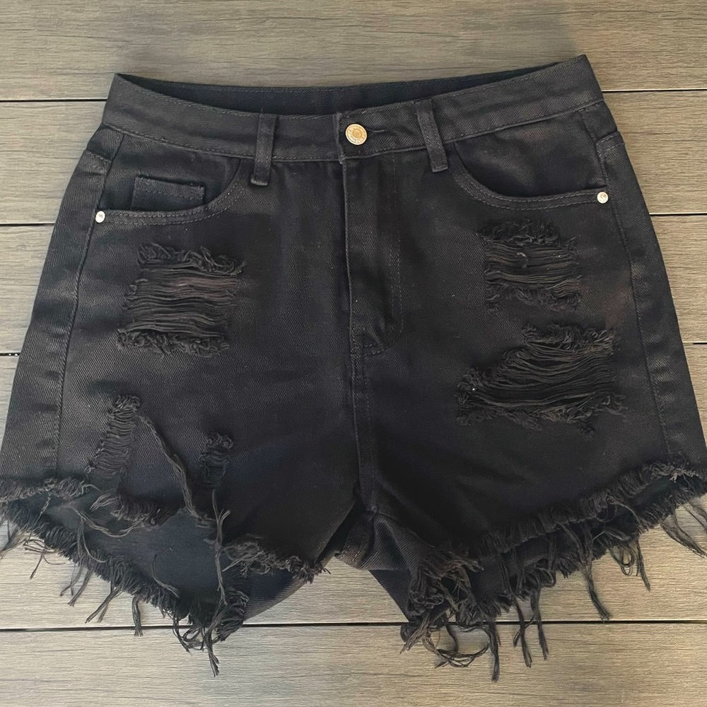 Black Jean Shorts